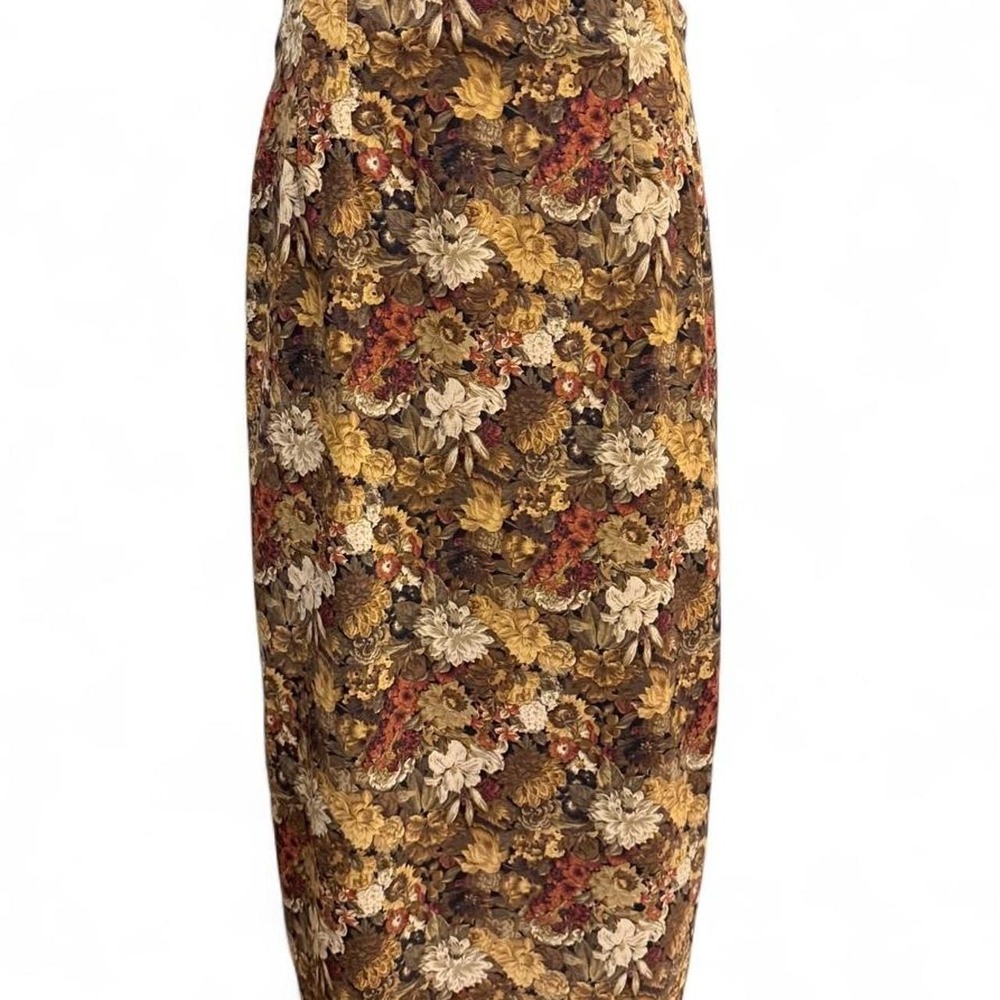 0006 Briggs New York Women's Skirt Size 14 Regular Brown Zip Back